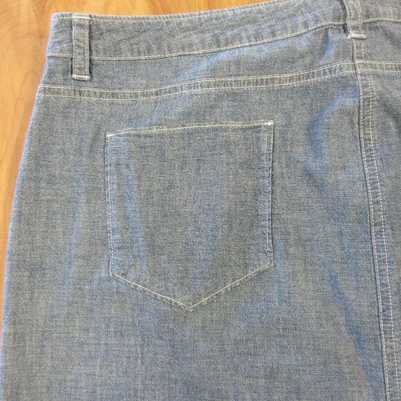 TOMMY BAHAMA DENIM Chambray Mini Skirt Womens Sz 14 Blue Jean Short Cotton Skirt - Picture 10 of 13